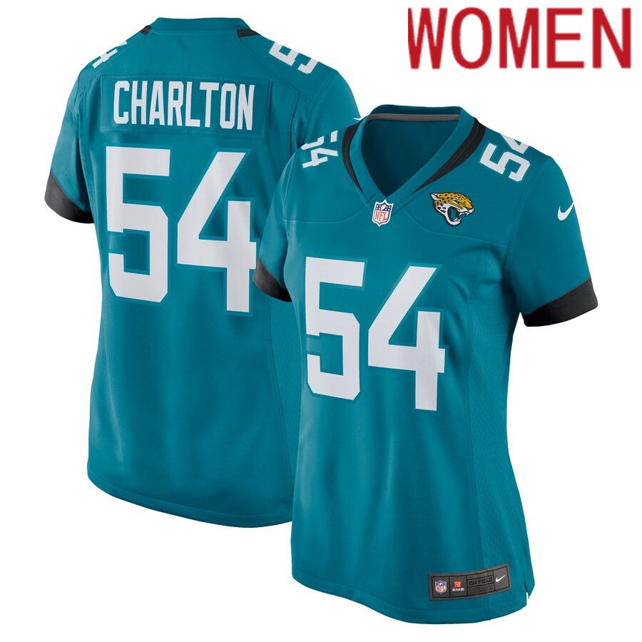 Women Jacksonville Jaguars 54 Taco Charlton Nike Teal Home Game Player NFL Jersey